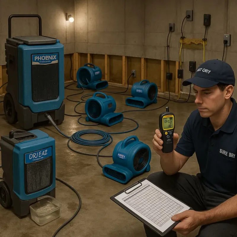 Structural Drying and Dehumidification process in Oologah, OK